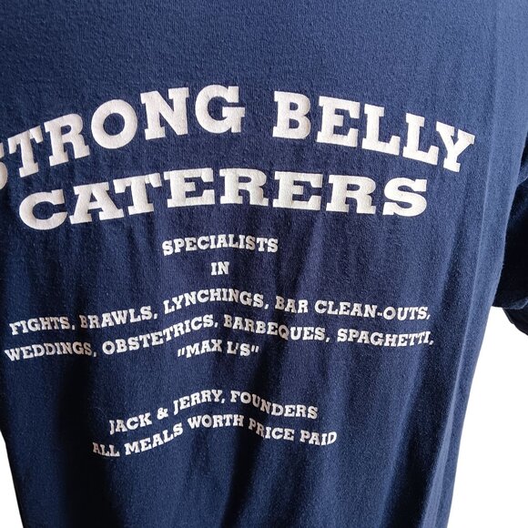 Single Stitch T-Shirt XL Vintage 1980s Blue Fruit of the Loom Weird Caterer  Tee - Picture 5 of 7